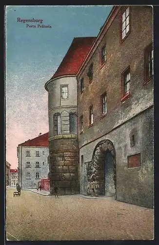 AK Regensburg, Blick auf die Porta Prätoria