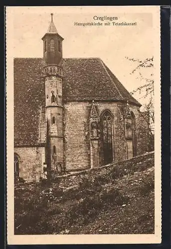 AK Creglingen, Herrgottskirche mit Tetzelkanzel