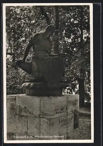 AK Oberndorf a. N., Blick auf das Wilhelm-Mauser-Denkmal
