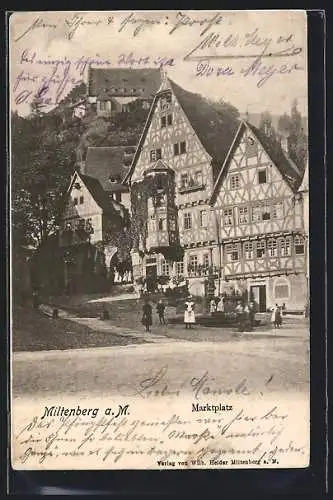 AK Miltenberg a. M., Fachwerkhäuser am Marktplatz