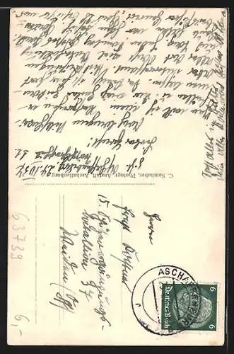 AK Aschaffenburg, Schönbusch Schlösschen am Ufer