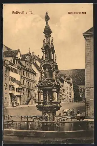 AK Rottweil a. N., Marktbrunnen und Rathaus