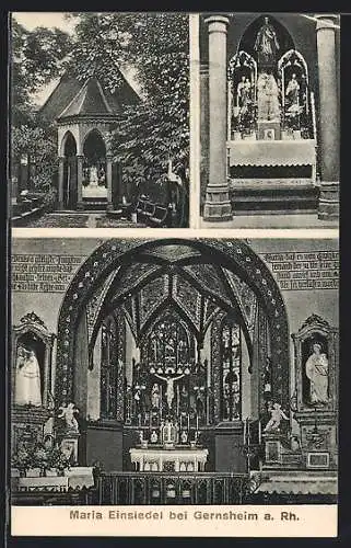 AK Gernsheim a. Rh., Maria Einsiedel mit Blick auf den Altar