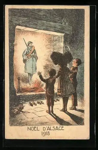 Künstler-AK Noel d`Alsace 1918, Propaganda