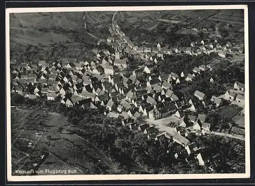 AK Weissach / Leonberg, Gesamtansicht vom Flugzeug aus