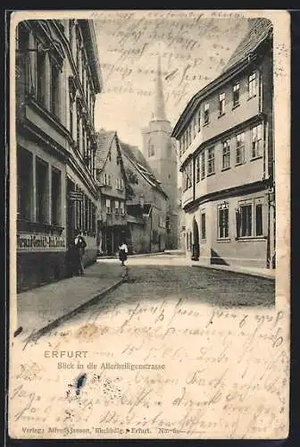 AK Erfurt, Blick in die Allerheiligenstrasse