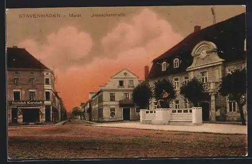 AK Stavenhagen, Markt und Ivenackerstrasse