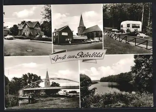 AK Steinbild /Ems, Kirche, Brücke, Idyll