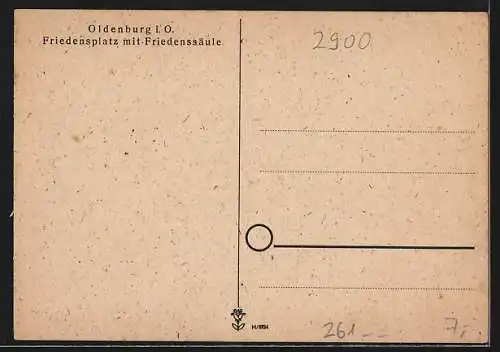 AK Oldenburg i. O., Friedensplatz mit Friedenssäule