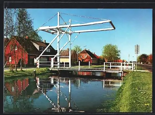 AK Papenburg /Ems, Partie an hochfahrbarer Brücke