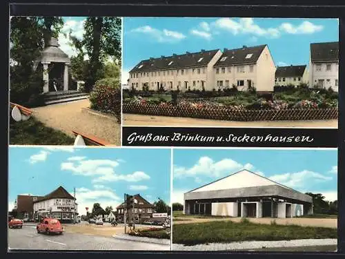 AK Brinkum / Ostfriesl., Café und Schnellimbiss Dressler, Pavillon im Park, Reihenhäuser