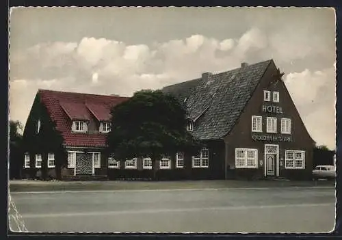 AK Schwerinsdorf /Leer, Hotel-Gaststätte Goldener Stern, Inh. Joh. Janssen