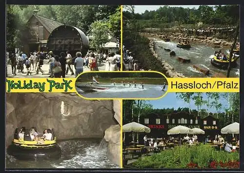 AK Hassloch /Pfalz, Grosses Fass, Rafting, Café Holiday-Snack im Holiday Park