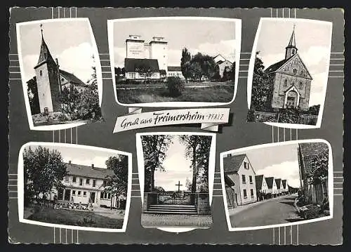 AK Freimersheim /Pfalz, Freimersheimer Mühle, Kirche und Friedhof