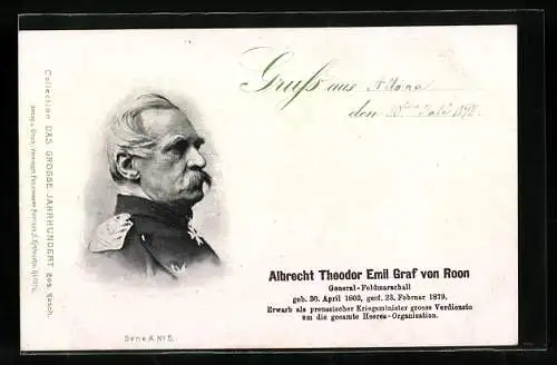 AK Albrecht Theodor Emil Graf von Roon, General-Feldmarschall in den Reichseinigungskriegen