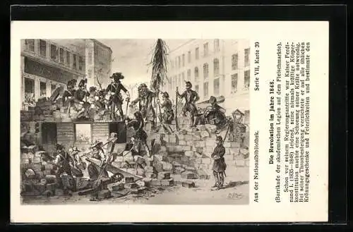 AK Wien, Barrikade der akademischen Legion auf dem Fleischmarkte, Revolution 1848
