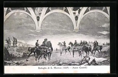 Künstler-AK Battaglia di S. Martino 1859, italienischer Unabhängigkeitskrieg