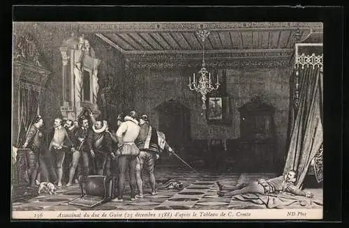 AK Assassinat du duc de Guise d`après le Tableau de C. Comte 1588, Reformation