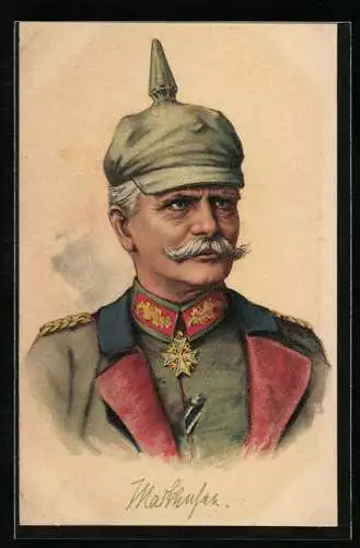 AK Porträt Generalfeldmarschall von Mackensen in Uniform mit Pickelhaube