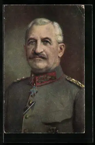 Künstler-AK Heerführer Linsingen in Feldgrau