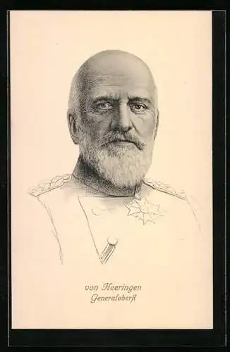 AK Generaloberst von Heeringen, Portrait in Uniform mit Orden