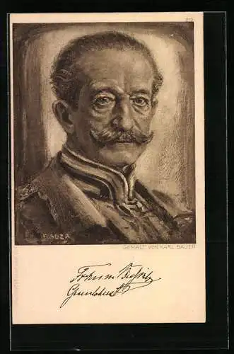 AK Portrait Heerführer Freiherr von Bissingen in Uniform