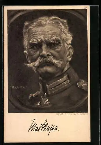 Künstler-AK Heerführer August von Mackensen in Uniform