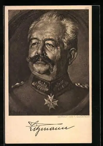 Künstler-AK Fritz Quidenus: General Karl Litzmann in Uniform