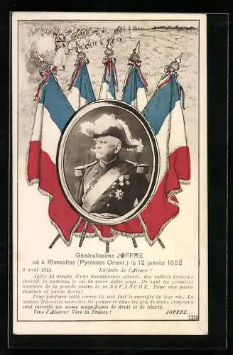 AK Généralissime Joffre né à Rivesaltes le 12 janvier 1852