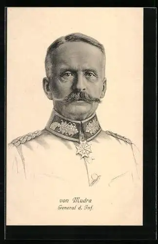 AK Heerführer General d. Inf. von Mudra in Uniform