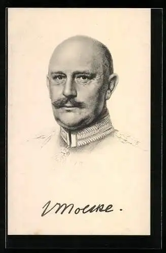 AK Portrait Generaloberst von Moltke in Uniform mit Abzeichen und Orden