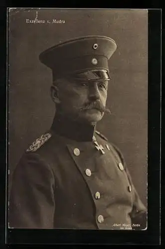 AK Exzellenz von Mudra, Heerführer in Uniform mit Mütze