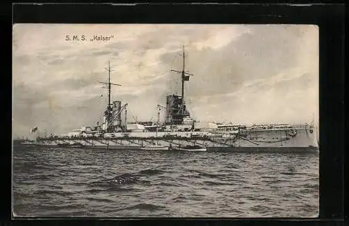 AK SMS Kaiser auf dem Wasser