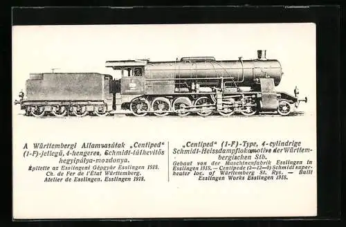 AK Centiped-Lokomotive der Württembergischen Staatsbahn