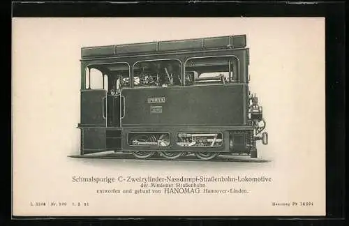 AK Strassenbahn-Lokomotive der Mindener Strassenbahn