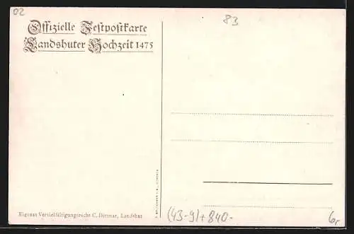 AK Landshut, Landshuter Hochzeit, Einzug Herzog Georgs des Reichen, 1475, Fürstengruppe