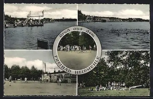 AK Heidmühle / Oldenburg, Partien aus dem Freibad