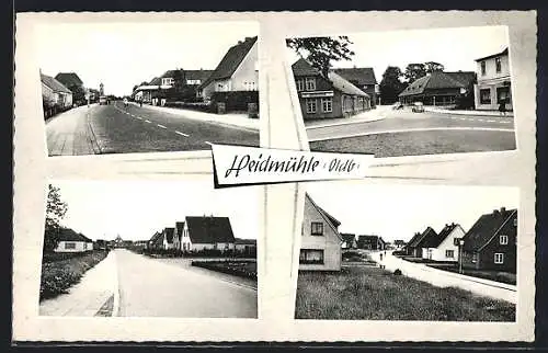 AK Heidmühle /Oldb., Strassenansichten aus dem Ort