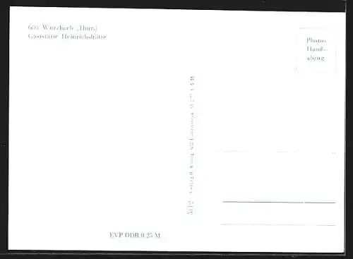 AK Wurzbach (Thür.), Gaststätte Heinrichshütte