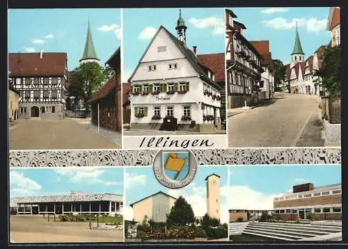 AK Illingen / Württ., Stromberg-Halle, Posthof, Rathaus