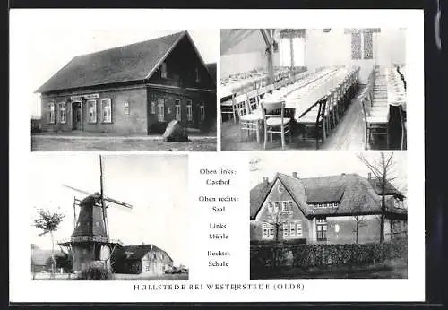 AK Hüllstede, Gasthaus, Mühle, Schule