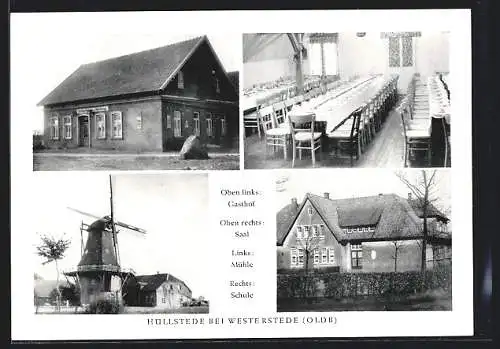 AK Hüllstede, Gasthaus, Mühle, Schule