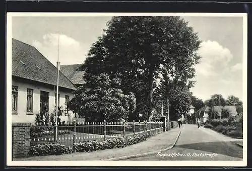 AK Augustfehn i. O., Blick in die Poststrasse