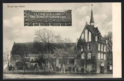 AK Apen, Ansicht der Kirche mit Friedhof