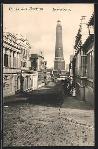 AK Borkum, Blick in die Strandstrasse