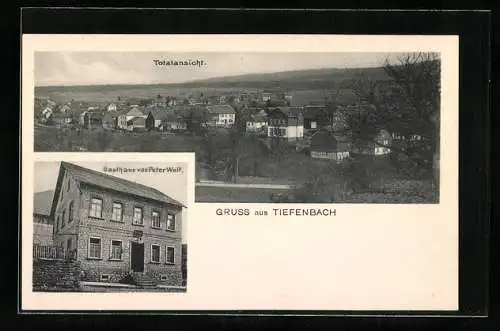 AK Tiefenbach, Gasthaus von Peter Wolf, Totalansicht