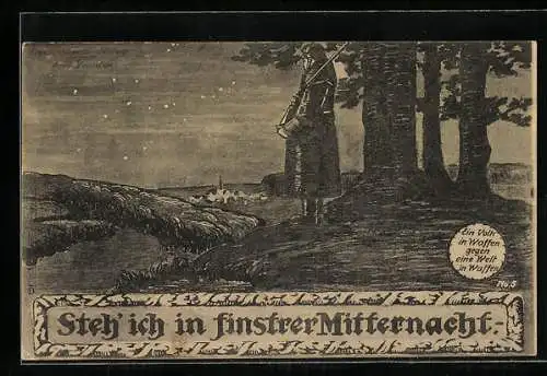 AK Der Infanterist hält einsam Wache