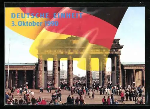 AK Berlin, Das Brandenburger Tor nach dem 9. November 1989, Deutsche Einheit 3. Oktober 1990