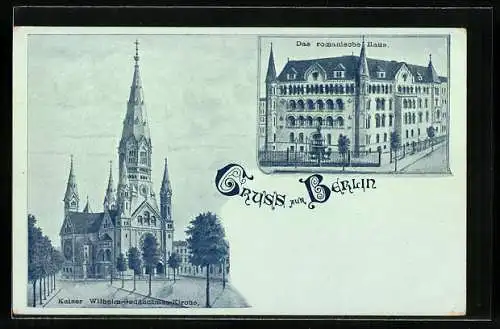 AK Berlin-Charlottenburg, Romanisches Haus, Kaiser Wilhelm-Gedächtniskirche, Ganzsache 2 Pfg.
