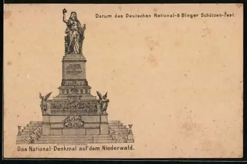 Lithographie Ganzsache PP6F104 /03: National-Denkmal auf dem Niederwald